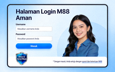 Halaman login M88 yang aman muncul setelah mengklik link alternatif yang valid
